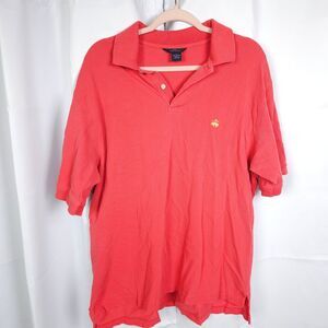 Brooks Brothers 346 Men's Large Pink Short Sleeve Cotton Polo Shirt